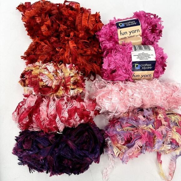 Boa Furs Eyelash Mystery Mixed Large Lot PINK RED PURPLE Fun Trim Vintage - Picture 1 of 9